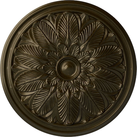 Ekena Millwork Bordeaux Ceiling Medallion (Fits Canopies up to 3 1/4"), Hnd-Painted Green Gold, 22 5/8"OD x 1 3/4"P CM22BOGGS